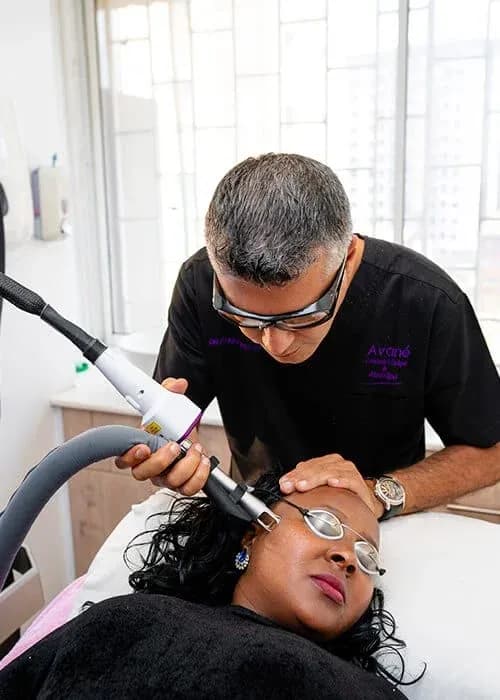 Laser treatment session